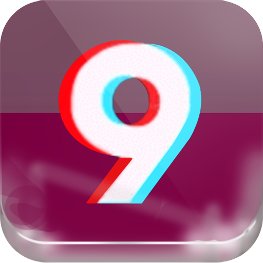 ロゴ 9UHD App 9filmesHD helper 記号アイコン。