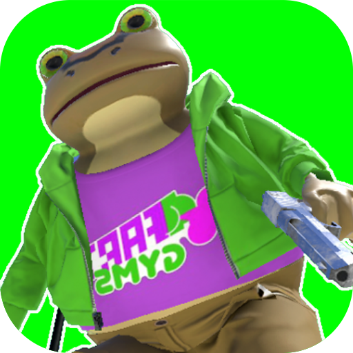 ロゴ Amazing Gangster Frog Simulator City 2021 記号アイコン。