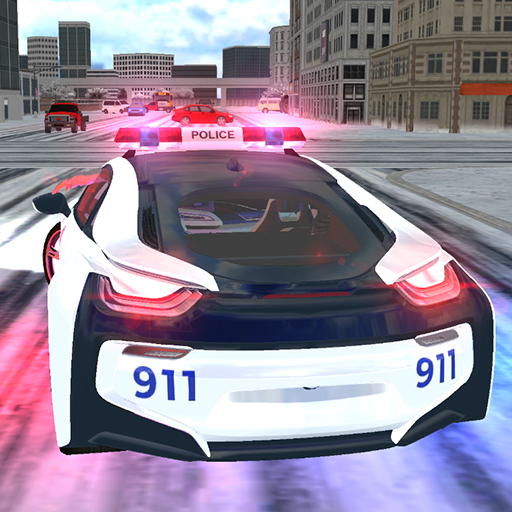 presto American I8 Police Car Game 3d Icona del segno.