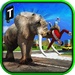 ロゴ Angry Elephant Attack 3d 記号アイコン。