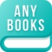 商标 Anybooks Read Free Books Novels Stories 签名图标。