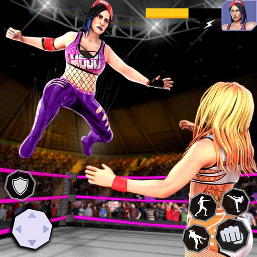 Le logo Bad Girls Wrestling Game Icône de signe.