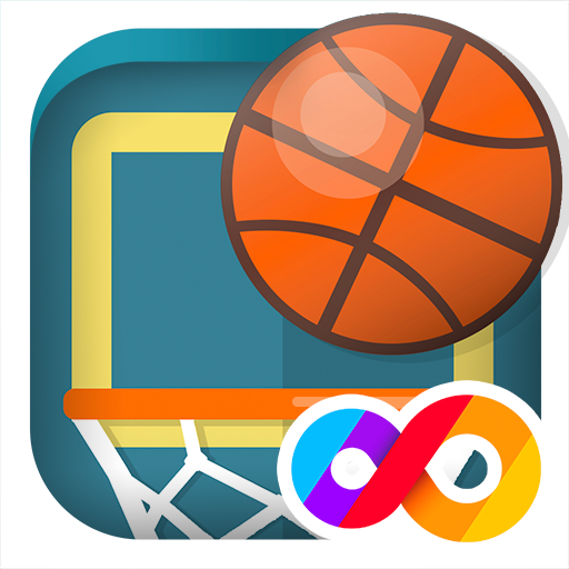 ロゴ Basketball Frvr Dunk Shoot 記号アイコン。