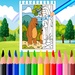 Logo Bear Coloring Book And Drawing Book Icon