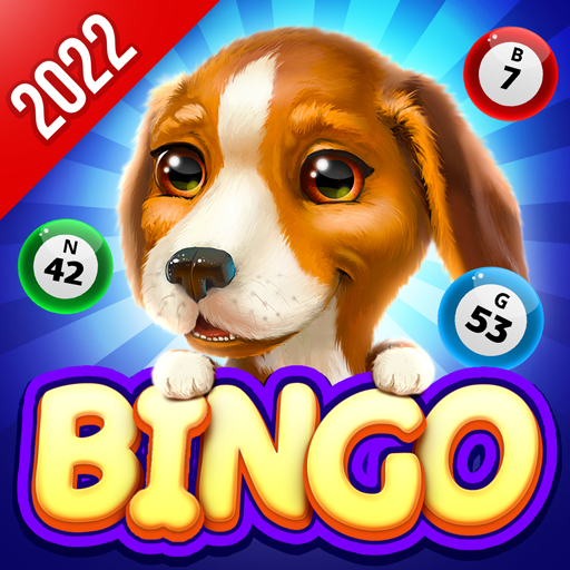 ロゴ Bingo Dog Fun Game 2022 記号アイコン。