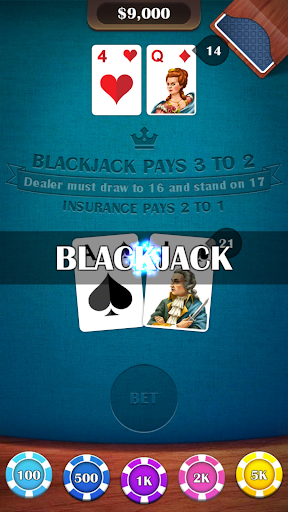 छवि 2Blackjack 21 Casino Card Game चिह्न पर हस्ताक्षर करें।