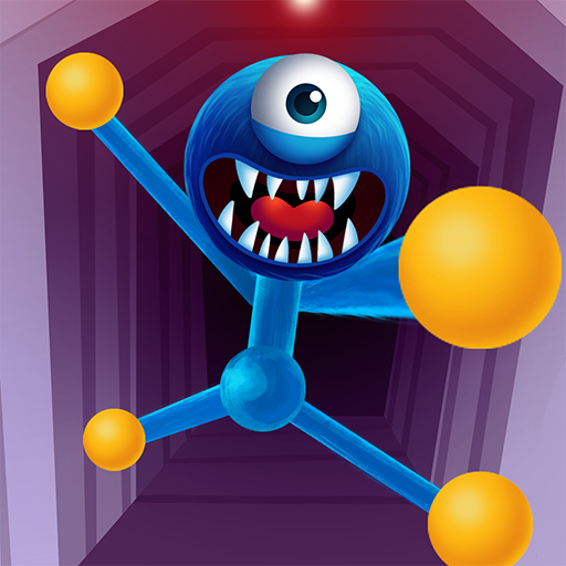 ロゴ Blue Monster Stretch Game 記号アイコン。