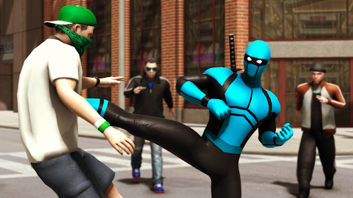 Image 0Blue Ninja Superhero Game Icône de signe.