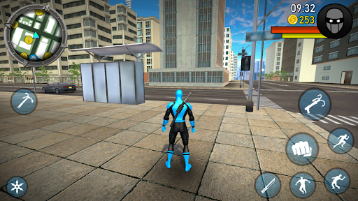 immagine 3Blue Ninja Superhero Game Icona del segno.