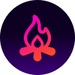 Le logo Bonfire Group Video Chat Icône de signe.