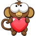 商标 Bubble Monkey Valentine S Day 签名图标。