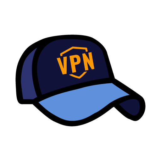 ロゴ Cap Vpn No Logs Lowest Ping 記号アイコン。