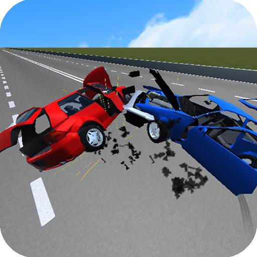 ロゴ Car Crash Simulator Accident 記号アイコン。