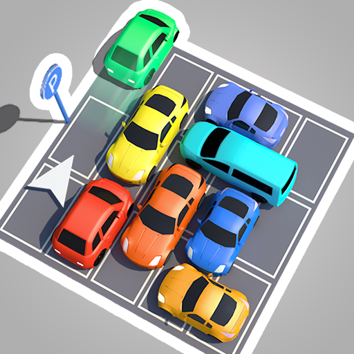 Le logo Car Out Parking Jam Car Puzzle Game Icône de signe.