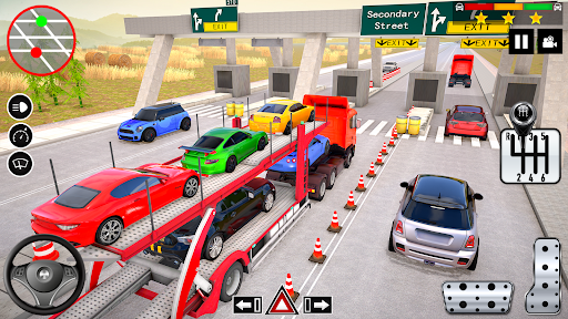 immagine 2Car Transporter Truck Games 3d Icona del segno.
