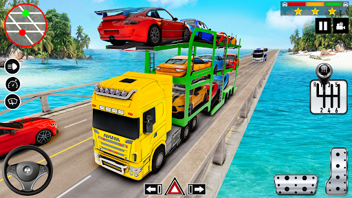 图片 3Car Transporter Truck Games 3d 签名图标。