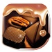 Le logo Chocolate Screen Launcher Theme Sweet Nougat Icône de signe.