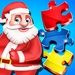 Le logo Christmas Jigsaw Puzzle Fun Icône de signe.