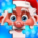 Le logo Christmas Jigsaw Puzzle Icône de signe.