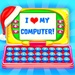 Le logo Christmas Kids Computer Icône de signe.