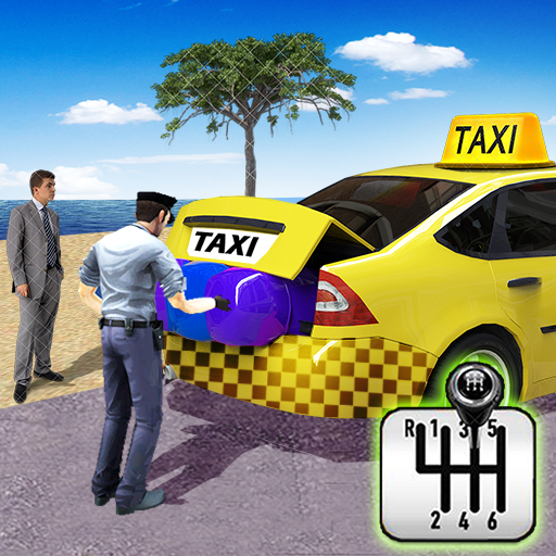 Logotipo Cidade Taxi Dirigindo Jogos Icono de signo