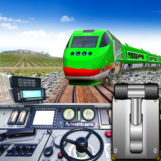 Le logo City Train Driver Train Games Icône de signe.