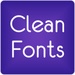 商标 Clean Free Font Theme 签名图标。