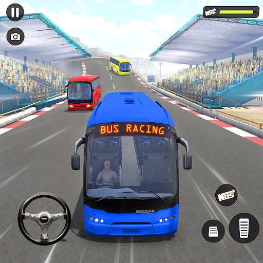 商标 Coach Bus Games Bus Simulator 签名图标。