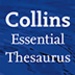 presto Collins Essential English Thesaurus Icona del segno.