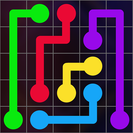 Le logo Connect Dots Dot Puzzle Game Icône de signe.
