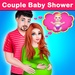 Le logo Couple Baby Shower Icône de signe.