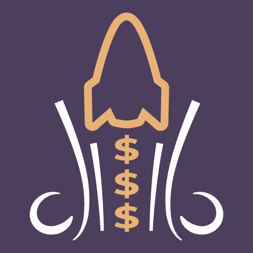 Le logo Crash Rocket Gambling Icône de signe.