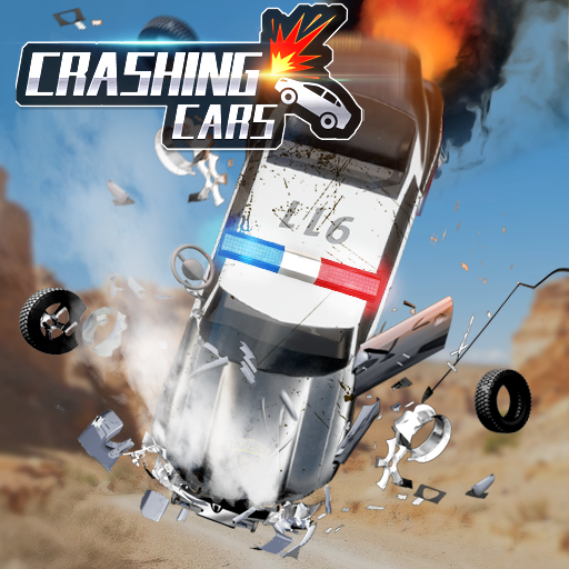 ロゴ Crashing Cars 記号アイコン。