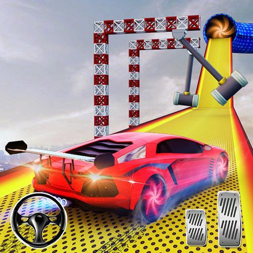 Le logo Crazy Car Driving Simulator Mega Ramp Car Stunts Icône de signe.
