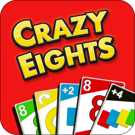 Le logo Crazy Eights 3d Jogo De Cartas Icône de signe.