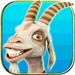 ロゴ Crazy Goat Rampage Sim 3d 記号アイコン。