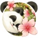Le logo Cute Baby Panda Theme Icône de signe.
