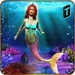 ロゴ Cute Mermaid Simulator 3d 記号アイコン。