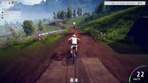 Image 2Descenders Mountain Bike Downhill Bmx Racer Icône de signe.