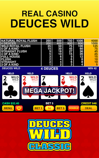 Image 0Deuces Wild Classic Casino Vegas Video Poker Icône de signe.
