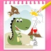 ロゴ Dinosaurs Coloring Book 記号アイコン。