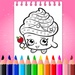 Le logo Dolls Cupcake Coloring Pages Icône de signe.