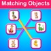 Le logo Educational Matching The Objects Memory Game Icône de signe.