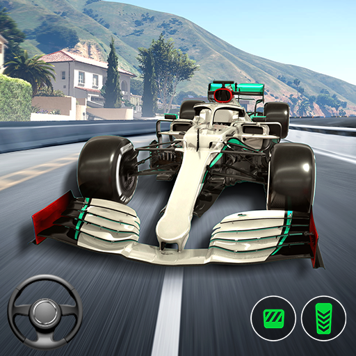 ロゴ F1 Car Master 3d Car Games 記号アイコン。