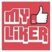 商标 Facebook Auto Liker Myliker 签名图标。
