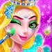 Le logo Fairy Tale Princess Magical Makeover Salon Icône de signe.