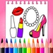 ロゴ Fashion Makeup Coloring Pages 記号アイコン。