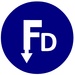 商标 Fdownloader Video Downloader For Facebook 签名图标。