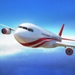 商标 Flight Pilot Simulator 3d 签名图标。