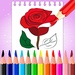 Logo Flower Drawing And Coloring Book Icon